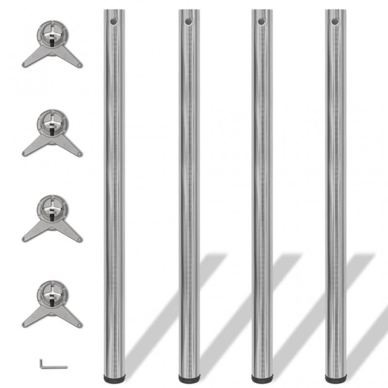 Day and Night - 4 Height-adjustable Table Legs 1100 Mm Polished Nickel Color