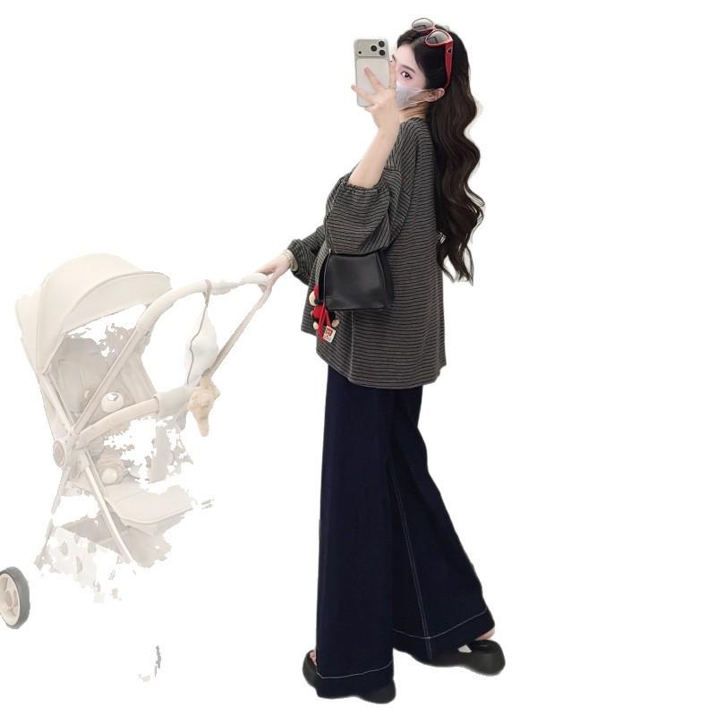 2026 Spring Korean Style Maternity Loose Puff Sleeve T-Shirt - Women's Fashionable and Simple Design