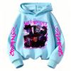 Global Trend New Girl Dinner Boys' Handsome Printed Children's Hooded Sweatshirt Is Very Fashionable and Eye-catching