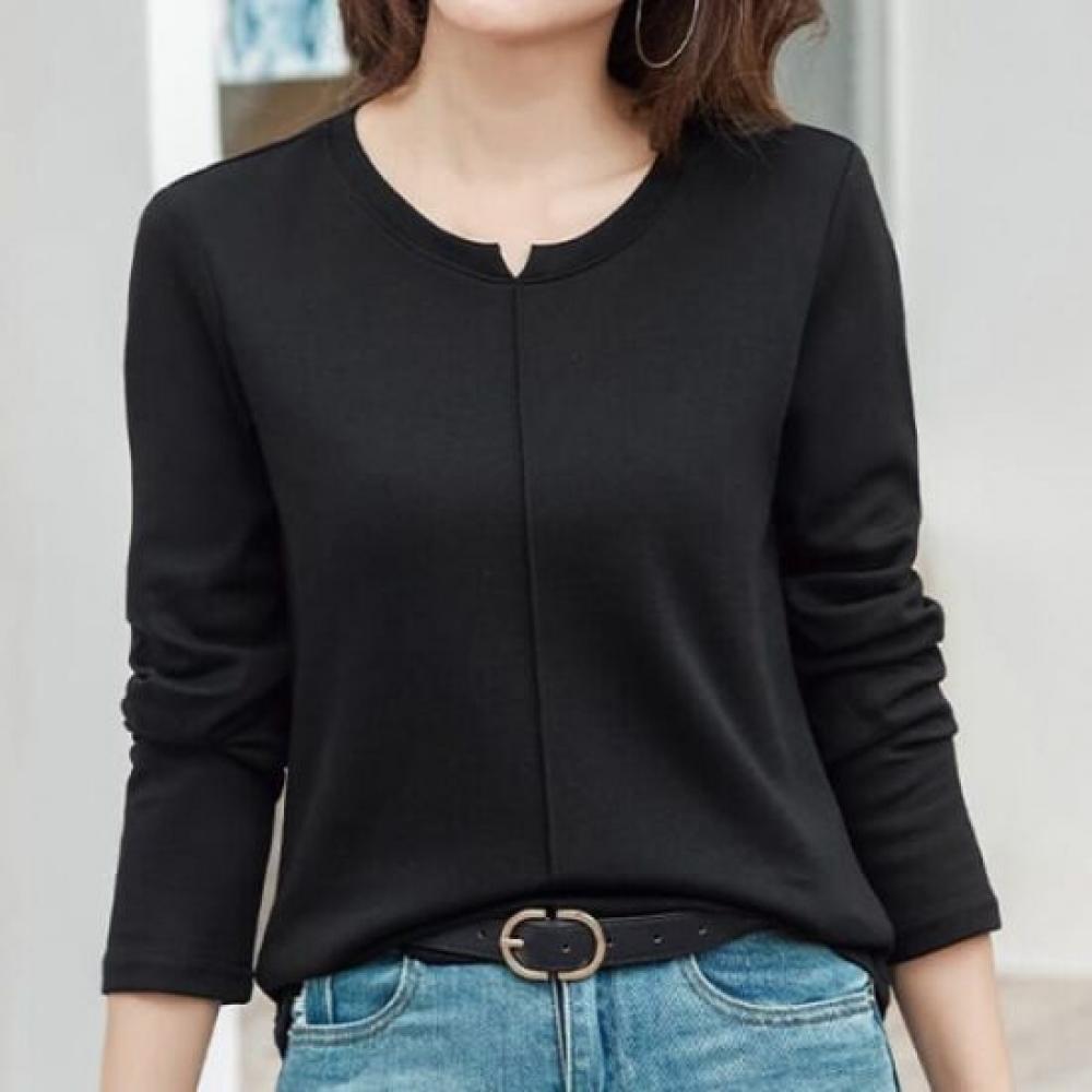 Navava Women Simple Basic Solid Long Sleeve T shirT nT2993
