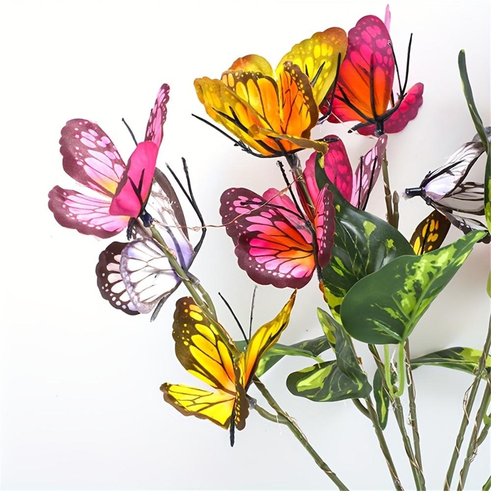Solar LED Butterfly Flower Light Outdoor Simulation Christmas Lawn Lamp Garden Waterproof Landscape for Home Wedding Decor