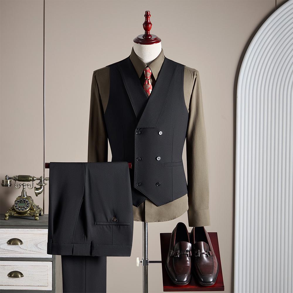 Modal Wool High-End Suit Set - Formal, Machine Washable, Linen Lined, Ideal for Weddings and Business.