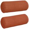 Bolster Cushions 2 Pcs Red Orange Ø 15 X 40 Cm Cord Fabric