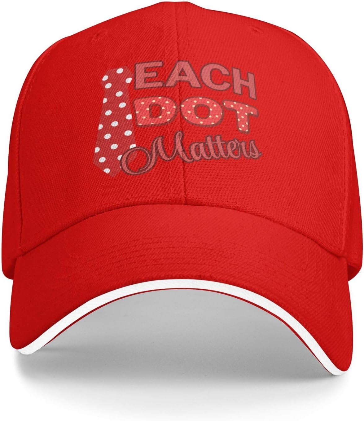 

Каждая точка важна Кепка-бейсболка с горошком для учителя Полиэстер Регулируемая уличная шляпа One Size