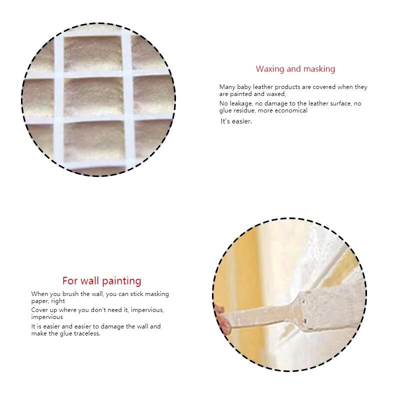 20m/50m Masking Tape White Writable Sealing Self Adhesive Tape Waterproof for Art Painting Sketch Car DIY Paper School Supplies