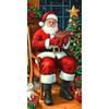 Sitting Santa Claus Linings for Christmas Doors Christmas Decorations 2025 Santa with Puppy Door Cover Indoor And Outdoor Decors