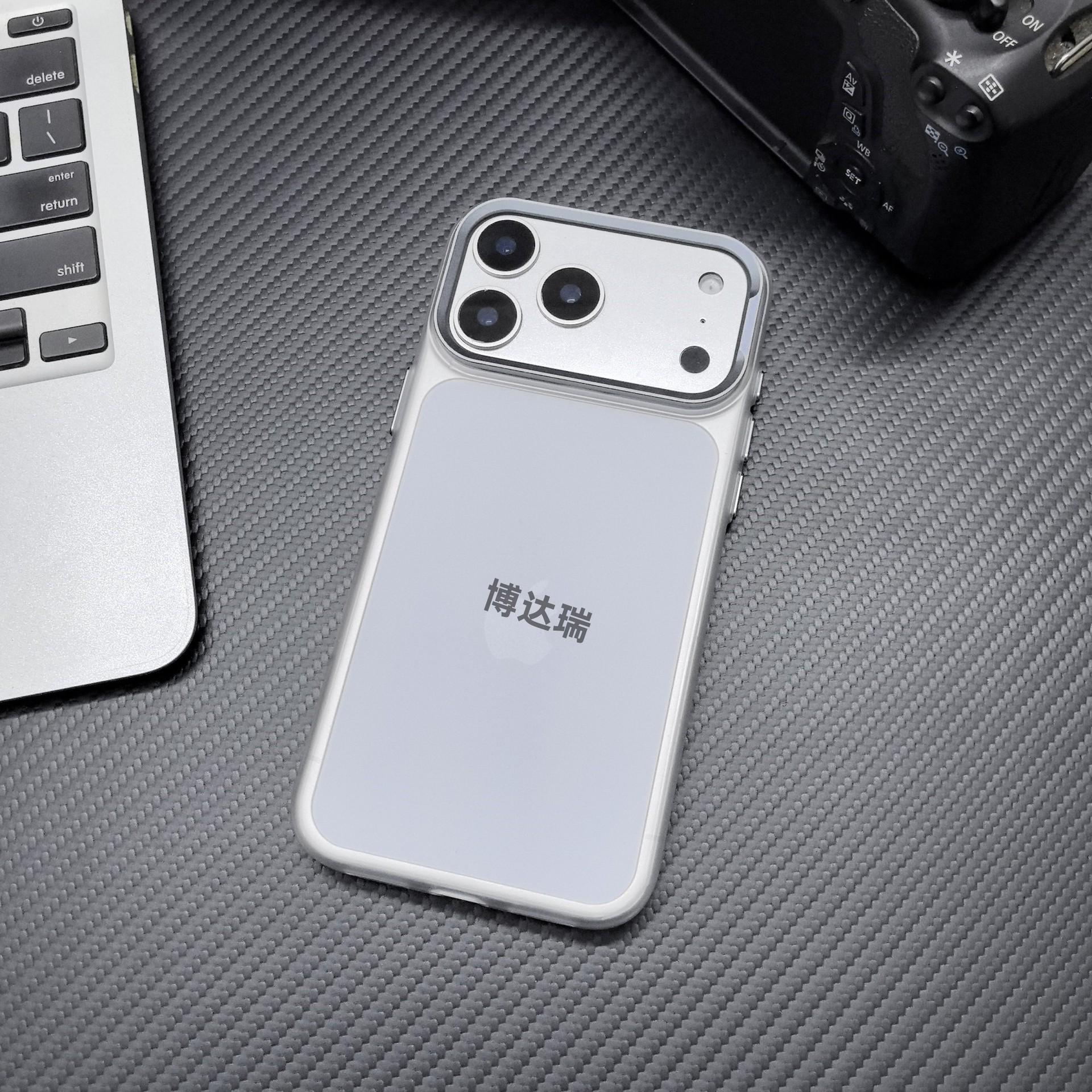 

Матовый магнитный чехол для телефона iPhone 17 Pro Max с металлическим кольцом для объектива и защитой от падений 15