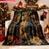 Blanket 1pc Elegant Rabbit In Fancy Outfit 2D-Printed Flannel Throw Blanket - Soft And Cozy Suitable for Sofa Use Travel Office Or