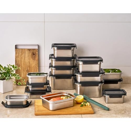 Bestco Stainless Steel Storage Container, Microwave, Oven, and Dishwasher Safe, 1.2L, Rectangular, Silver, Lock & Lock, Stainless Hard, LST515