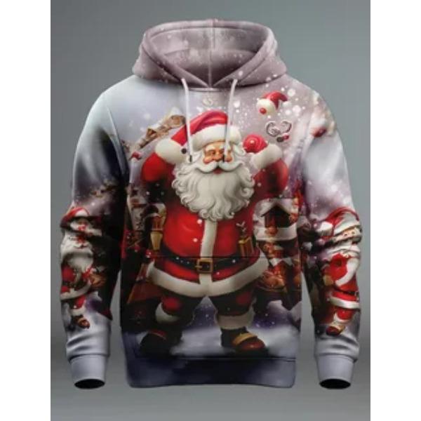 Autumn Winter Men's Women's Long Sleeved Christmas Printed Comfortable Fashionable Casual Loose Hoodie