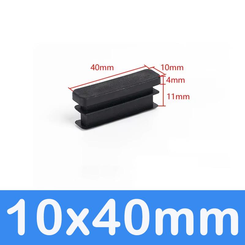 Rechthoekige Buis Dop Inzetstukken Zwart Plastic Afsluitdoppen 10x15mm-60x100mm Meubels Tafels Stoelen Voetdoppen