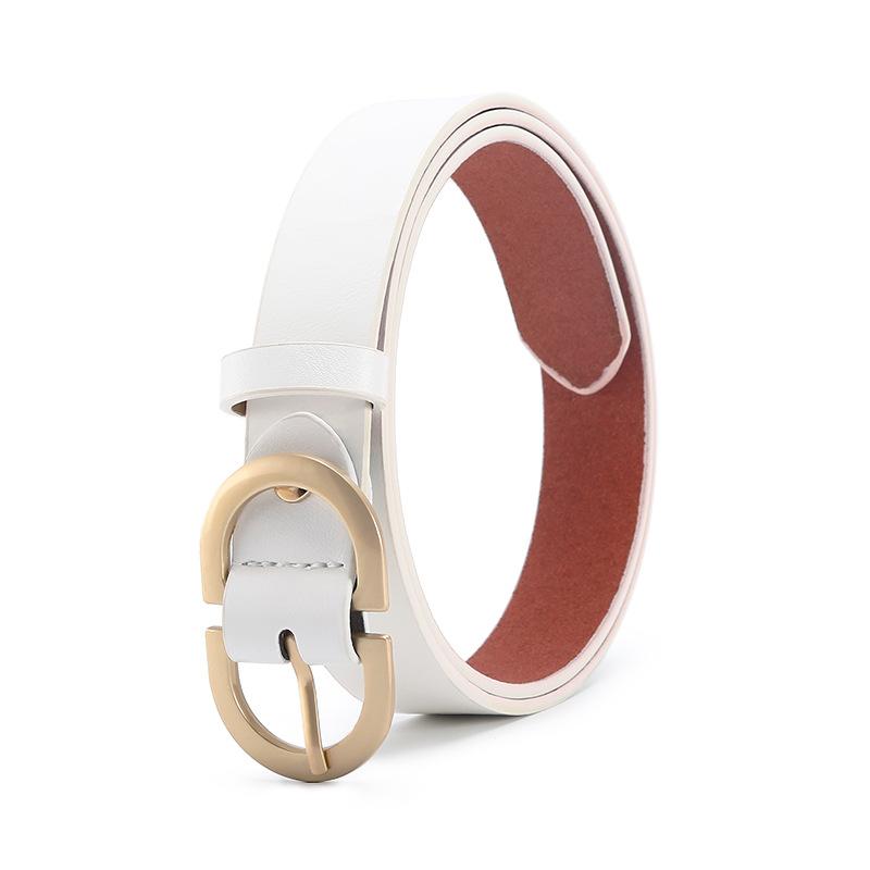 Ladies Belt Summer Simple Matte Student Black Belt Casual Decorative Jeans Belt белый