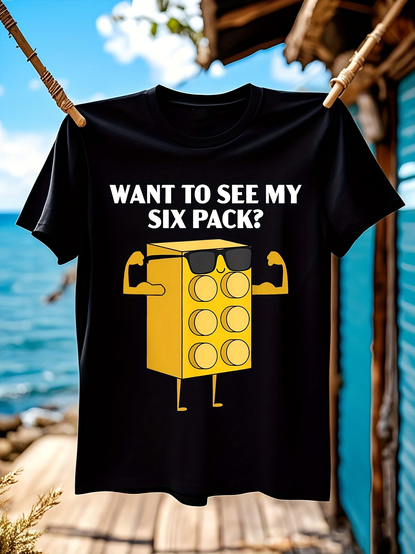 Funny Construction Joke Tshirt - Want to See My Six Pack?... L