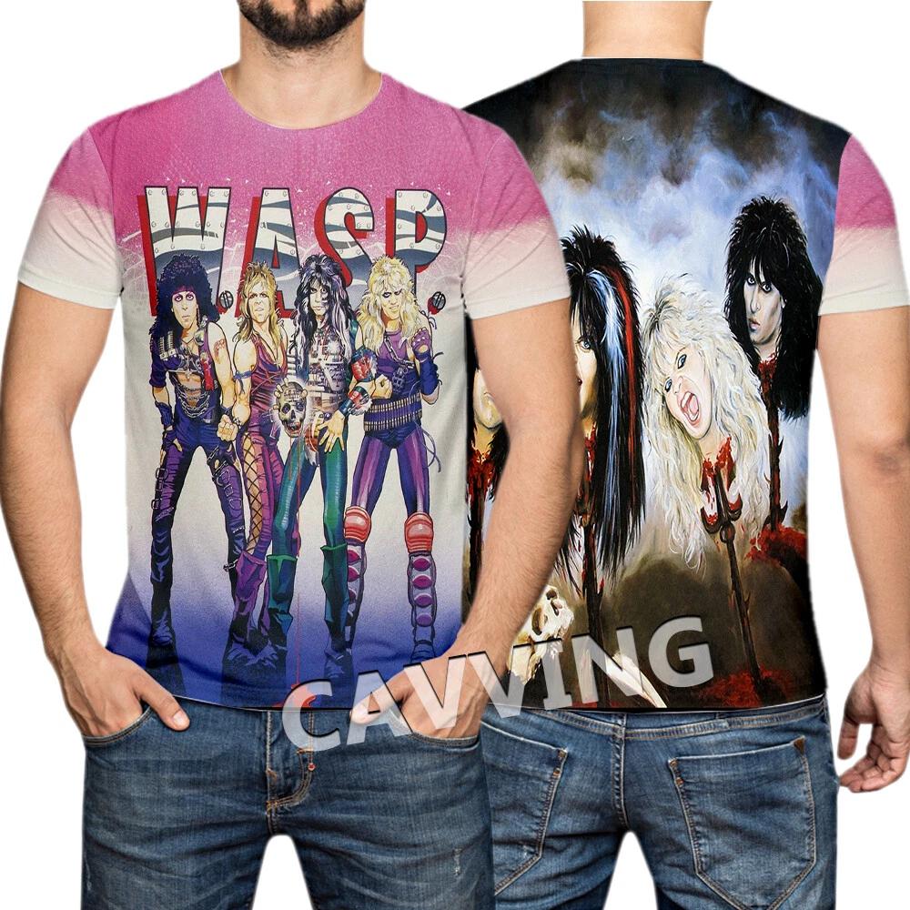 Summer New Men T-shirt Rock Band W.A.S.P 3d Printed Tshirt Men Women Fashion O-Neck Short Sleeve Tops Tees Daily Casual Clothes