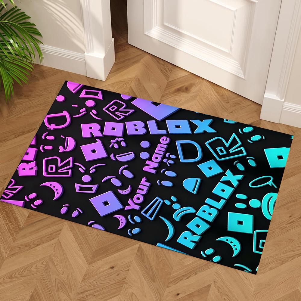 Roblox Customized Name Floor Mat Perfect for Hallway Balcony Dining Room Kitchen Anti-slip Rug Office Home Decor Best for Christmas