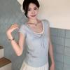 ZOSE Niche Design Soft Ice Silk Knit Top