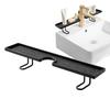 Bathroom Counter Shelf Draining Anti Slip Faucet Shelf Heavy Duty Hollow Out No Drill Bathroom Shelf Bathroom Sink Organizer