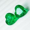 Natural Green Emerald Loose Gemstone 16 ct Heart Cut Pair for Jewelry for Jewelry Making and Crafts