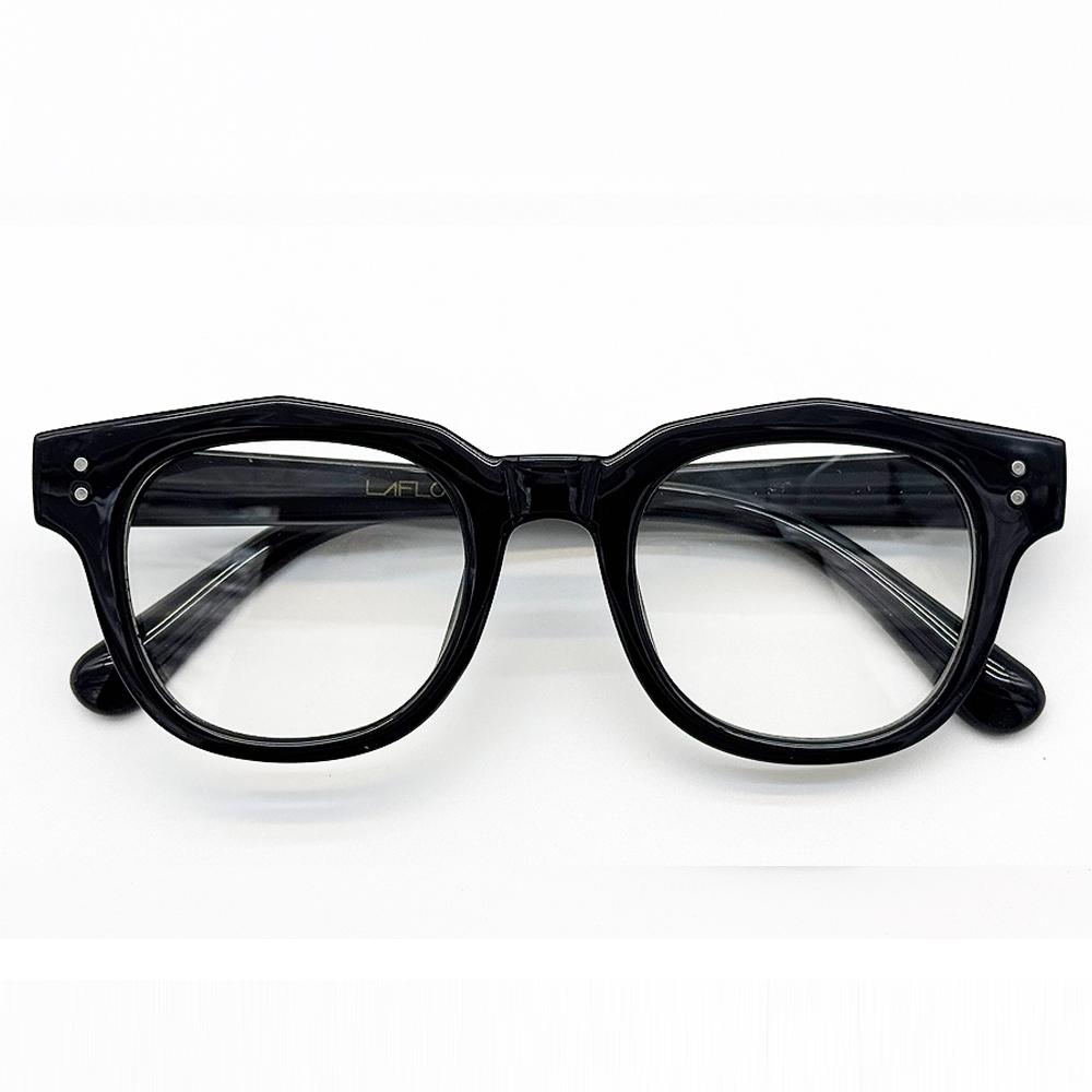 Lapeullolida Earth Black Horn-Rimmed Glasses Big Frame