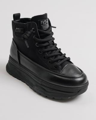 Botas de plataforma alta Lola Andy 52060 36 negras nobuk cuero lana