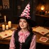 Halloween Costume Accessories Witch Hat, Reusable Oxford Cloth Pointed Wizard Festive Party Souvenir Hat for Costume, Carnival, Masquerade,