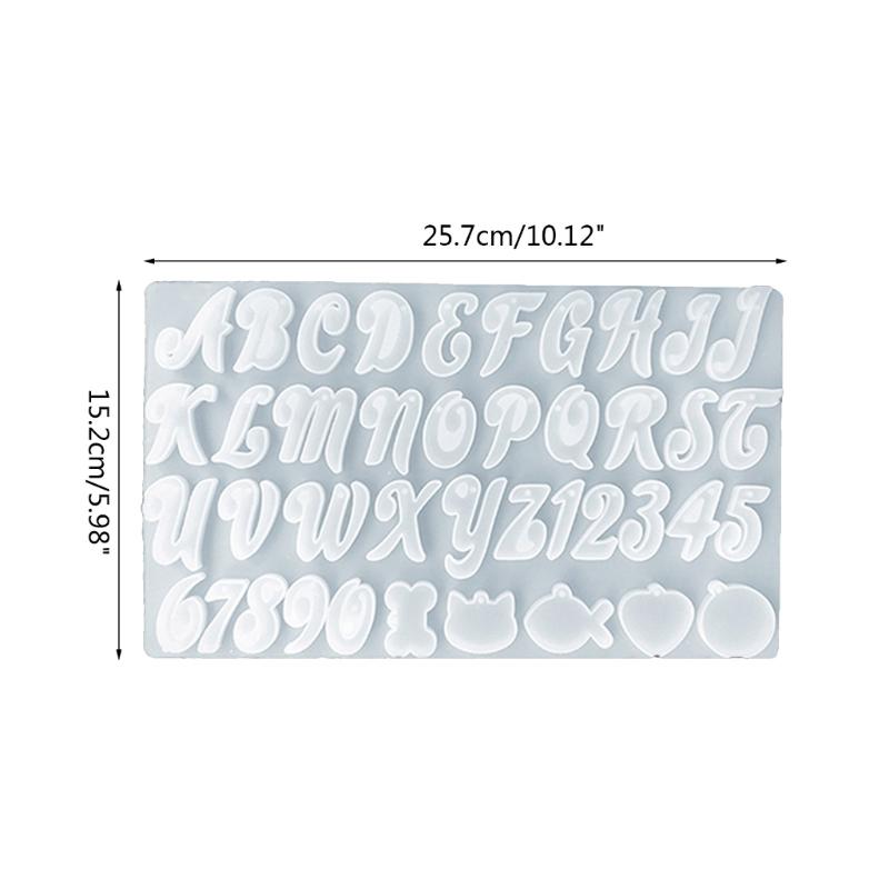 Silicone Alphabet Resin Mold Letter Number Silicone Mold Epoxy Resin Casting Molds Keychain Making for Jewelry Pendant