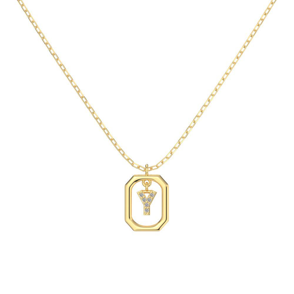 925 Silver Alphabet Pendant Necklace with Zircon Detailing - Women's Elegant & Unique Design
