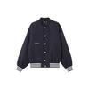 Casual Baseball Collar Striped Cotton Jacket Men Outerwear Legend-Ink-Blue White IZ1602