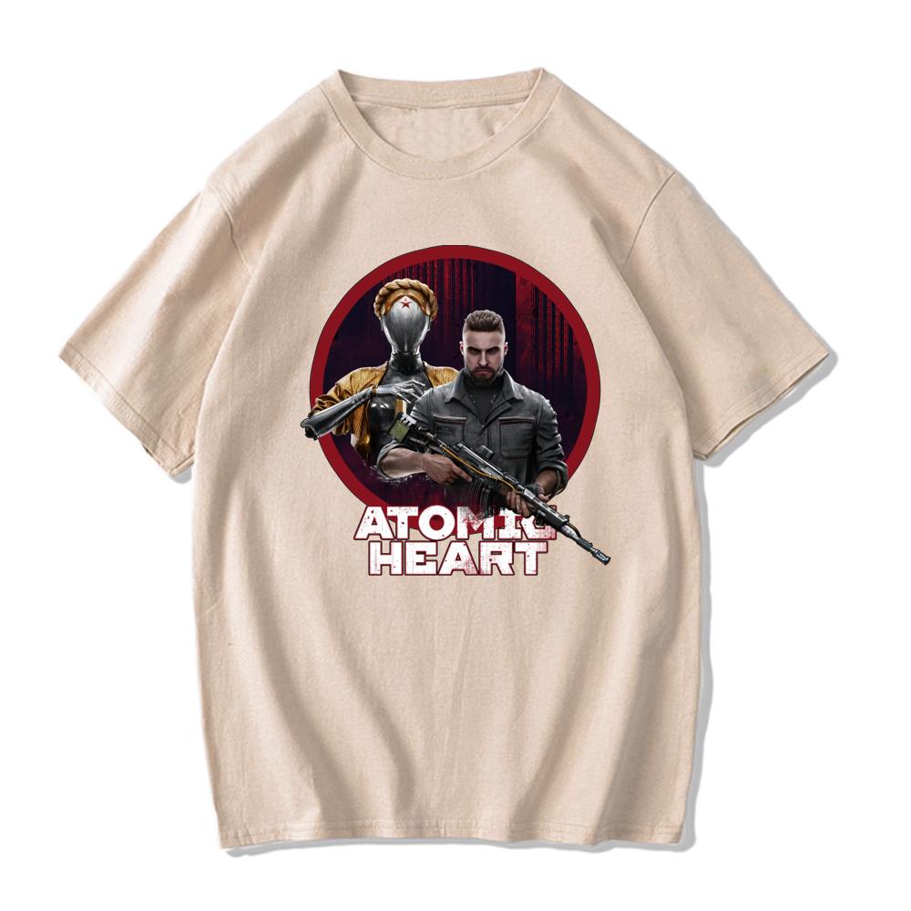 Atomic Heart USSR Game Twins Robot O Neck T Shirts Unisex Cotton High Quality EU Size Tshirt Unisex Streetwear Tshirt Male