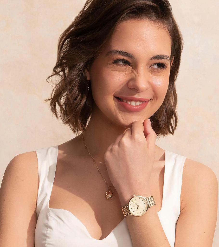 Authorized Dealer Olivia Burton Watch 24000140 Signature Radiant Sun Light Gold Tonal Sunray Gold Bracelet 35mm [OLIVIA BURTON] Women's