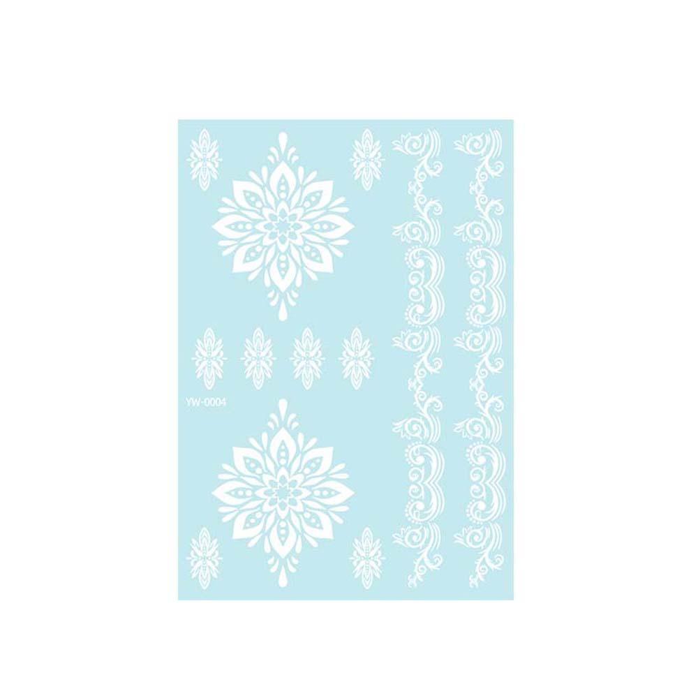 Wedding Tool Luminous Henna Tattoo Sticker White Body Art Sticker Lace Temporary Tattoo  Girls