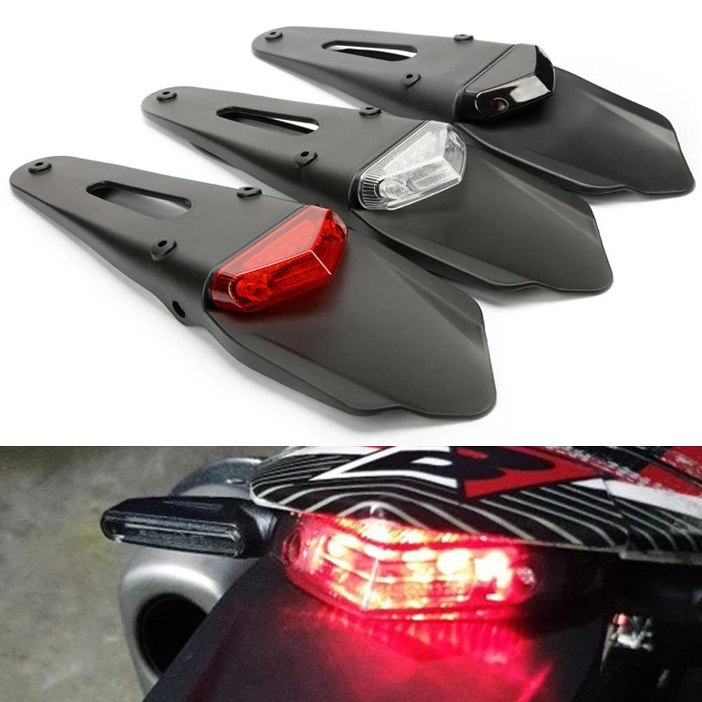 Luz Trasera LED Universal para Motocicleta ABS Guardabarros Trasero Freno Soporte de Placa de Matrícula Para Enduro Moto de Cross Guardabarros luz trasera MX Trail