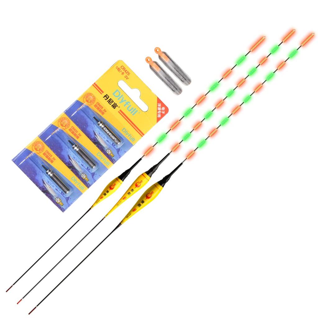 KINGKOO Fishing Float Electric Float Night Fishing Spatula Float Fishing Buoy Herauki Total Length To 45cm 3 Pieces Lighted On Electronic Electric