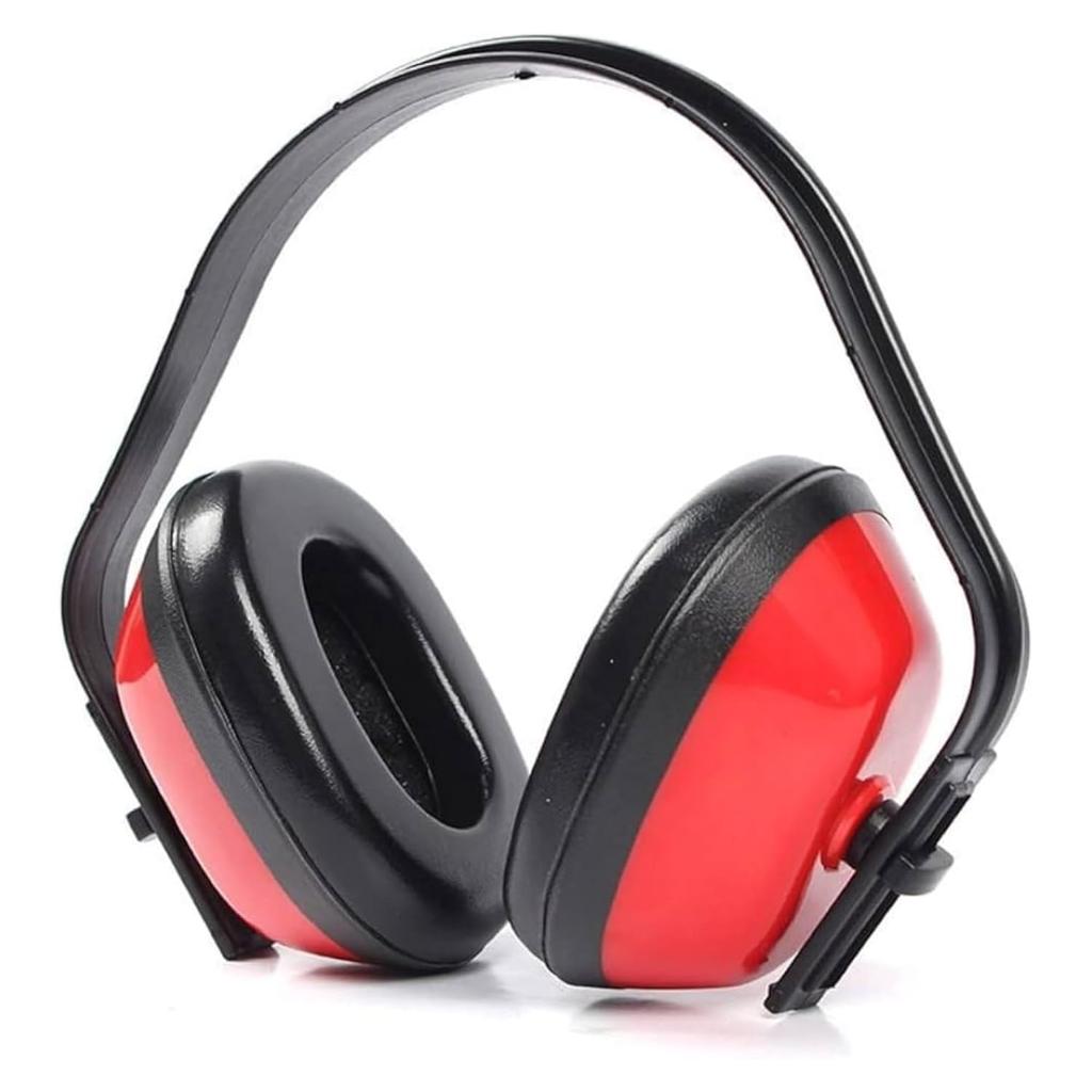 Robustt Earmuffs for Noise Reduction (pack of 1, Red and Black) Rating 21 Decibel 3 Position Adjustable Earmuffs with Soft Foam Filled Cusion