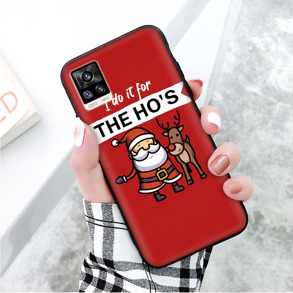 Black Case for Xiaomi Redmi 13C Note 9 iPhone XR 7 8 14 15 11 12 13 X XS Pro Max Samsung A25 S23 S24 FE Ultra Plus Christmas Elements