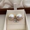 Korean semi-round cotton pearl stud earrings 1111 new retro premium large pearl earrings temperament earrings