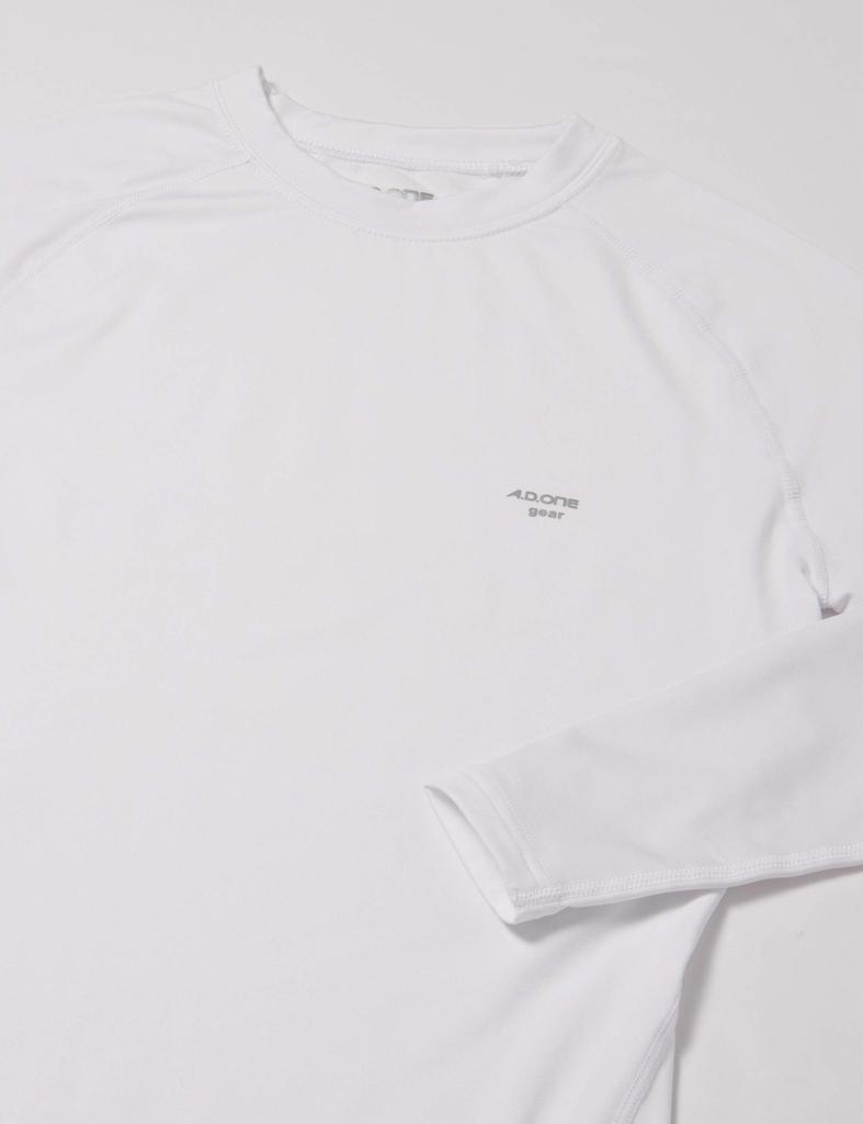 [A.D.One] ADC-170 Kompresyjna koszulka z długim rękawem z okrągłym dekoltem zatrzymująca ciepło Kompresyjna bielizna wewnętrzna męska M BiałyBiały [Produkt]