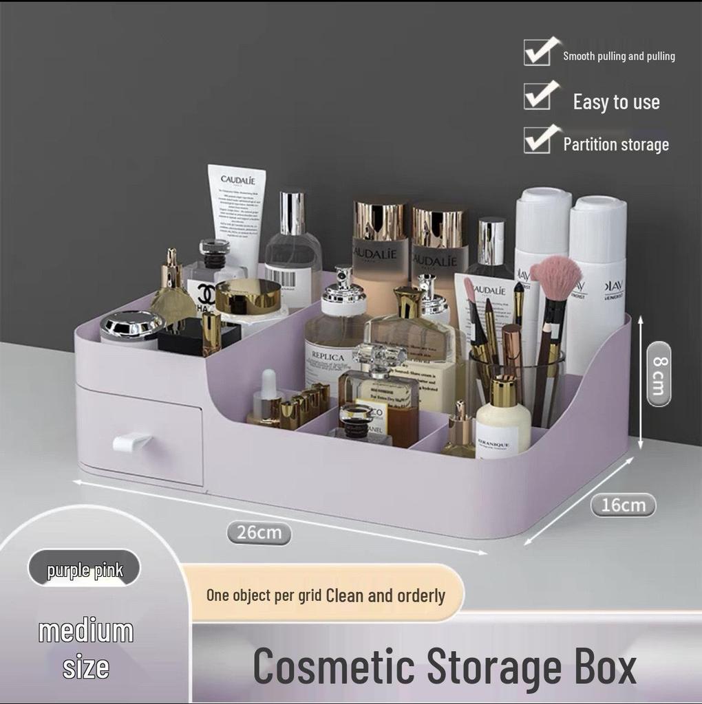 Large Drawer Cosmetic Organizer Box: Skincare, Lipstick, and Desktop Storage Holder