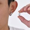 Cross Hoop Earrings for Men Boys,Hip Hop Big Zircon Huggies Earrings,Cool Rap Trendy Zircon Gifts