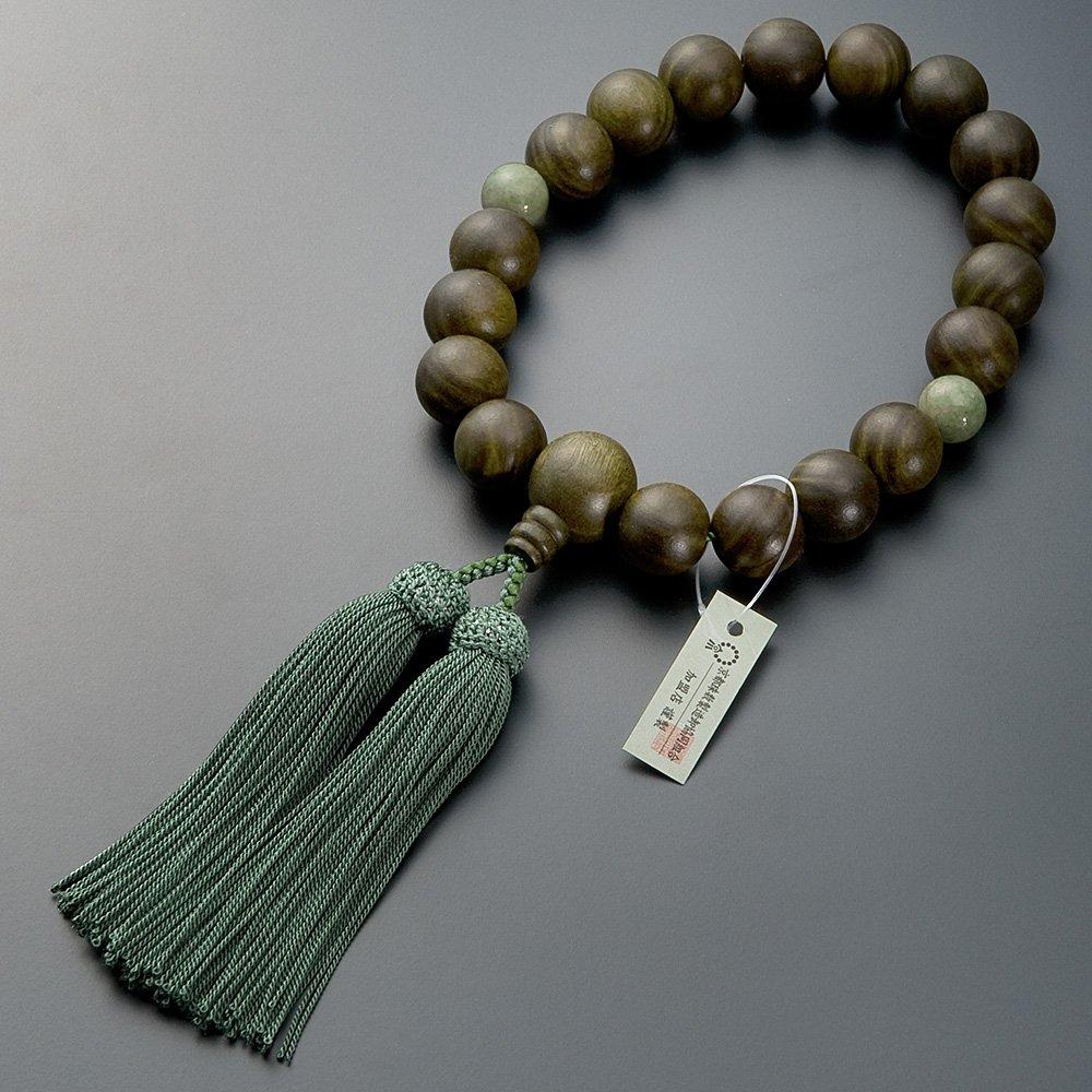Altar Shop Takita Kyoto Prayer Beads for Green Sandalwood of 2 Tendokuzan 18 Pure Silk Headed Bead Bag Can Be Used by All Certificate Included