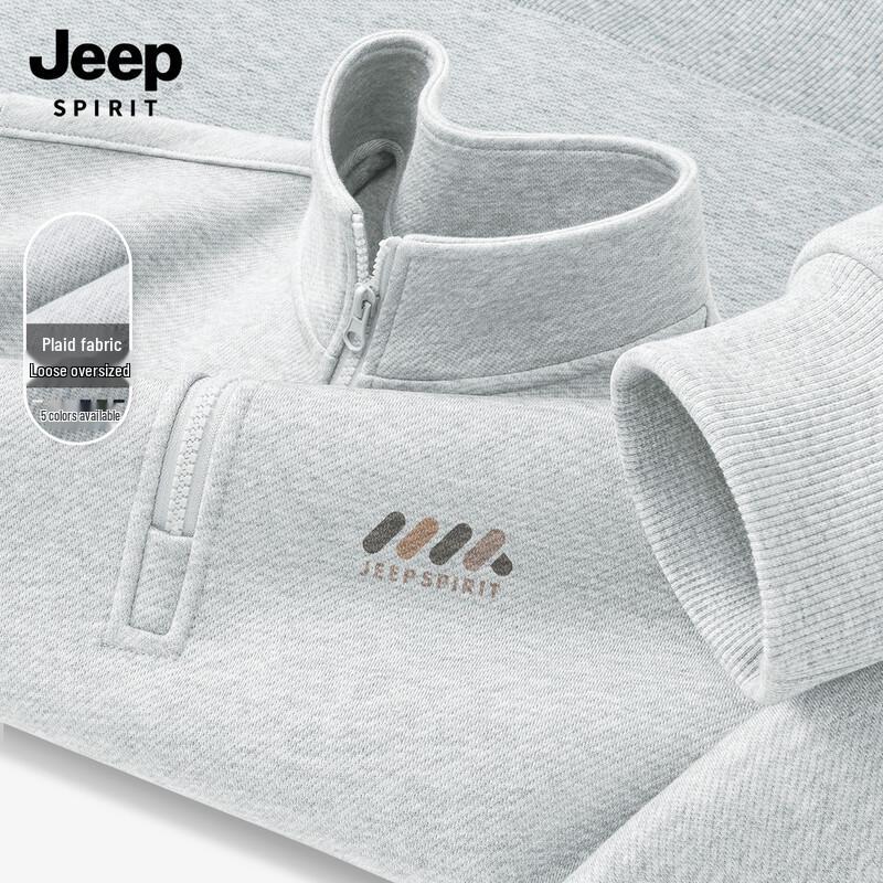 

JEEP SPIRIT Men s Half-Zip Stand Collar Sweatshirt 2XL