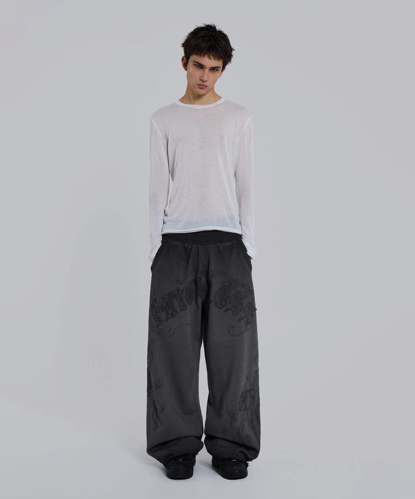 Jeidideuleondeon (U) Faithless Applique Monster Jogger Charcoal