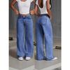 Chic Loose Fit Wide Leg Denim Jeans for Women High Waist Flattering Pants Vintage Style Baggy Jeans Streetwear Outfit