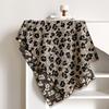 Leopard Print Jacquard Imitation Cashmere Scarf Women'S Short Fringed High-End Shawl