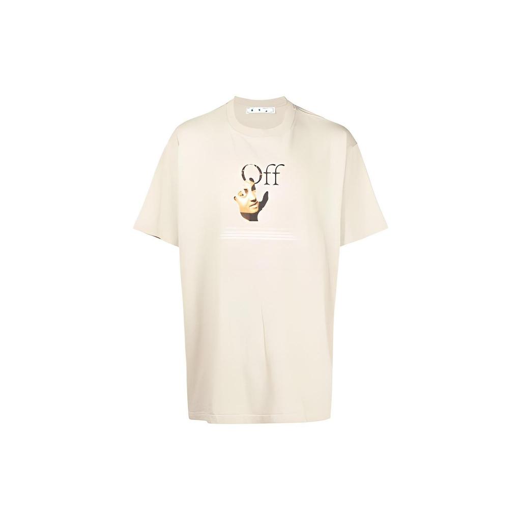 Off-White Carav Hand Short-Sleeve Over Tee Abbey Stone Men Tops Grey OMAA038F21JER0071784