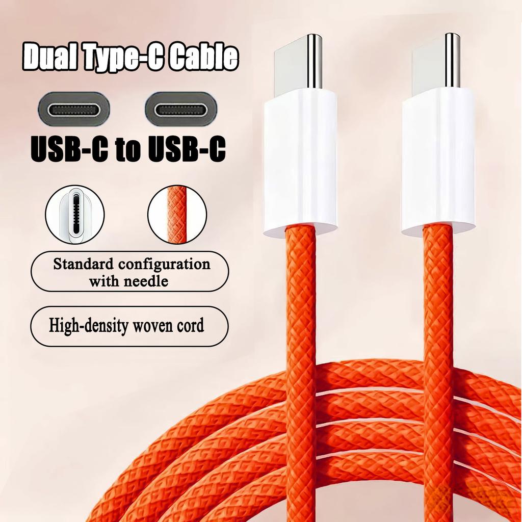 5Pcs 10Pcs USB C to Type C Color Cable Fast Charging For Apple Phone15 16 Huawei Xiaomi Samsung Type C Weaving Cable Accessories