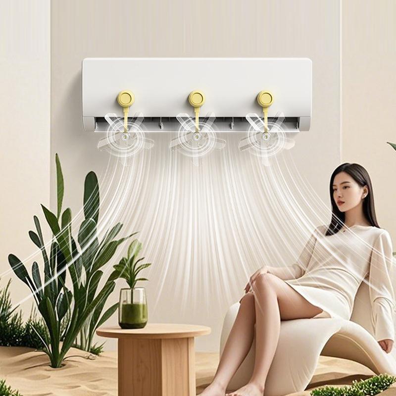 1/3PCS  X Fan Suction Cup Air Conditioning Ventilator Windmill Shaped Wall Mounted Conditioning Guide Fan Anti Direct Blowing
