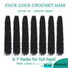 Sztuczne Włosy Damskie 36 Calowe Kręcone Nu Locs - Nieregularne Włosy Szydełkowe