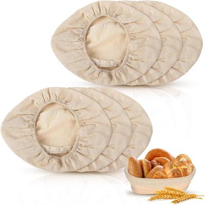 6 Stück ovale Brotteig-Gärkörbe, ausgekleidet mit Rattan-Backteig-Tuch.