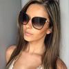 Metal Retro Oversized Sunglasses Women Sexy Cat Eye Luxury Sun Glasses Female Black Gradient Vintage Ladies